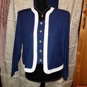 Navy blue and white Pant suit